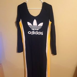 Adidas Rita Ora Cosmic Confession Stretch Bodycon Maxi Popper Dress